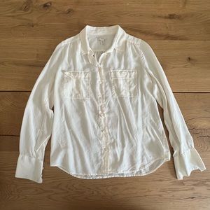 Silk bottom up, j.crew cream top 100% silk Size 8